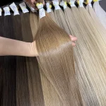 Tóc Nối Chùm Màu Nâu Tây – Tóc Thật 100%, Đủ Độ Dài 40–70cm