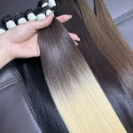 Tóc Nối Chùm Màu Nâu Tây – Tóc Thật 100%, Đủ Độ Dài 40–70cm