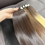 Tóc Nối Chùm Màu Nâu Tây – Tóc Thật 100%, Đủ Độ Dài 40–70cm