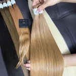 Tóc Nối Chùm Màu Nâu Tây – Tóc Thật 100%, Đủ Độ Dài 40–70cm
