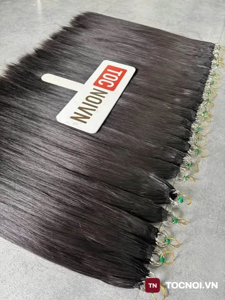 Tóc nối lông vũ 9D màu tự nhiên, mối nối siêu nhỏ