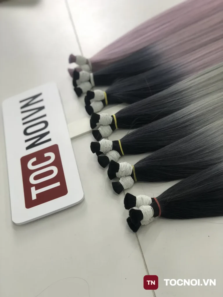 Tóc nối chùm balayage trên tóc thật