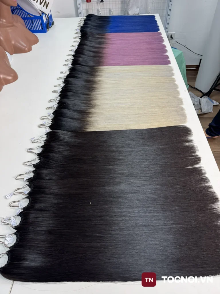 Tóc nối lông vũ 9D 60cm tóc thật