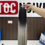 Tóc Nối Lông Vũ 9D Balayage – Tóc Thật 100%, Chuyển Màu Tự Nhiên, 45–70cm