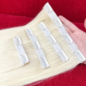 Tóc kẹp phím màu bạch kim - bộ nhiều kẹp trải ra